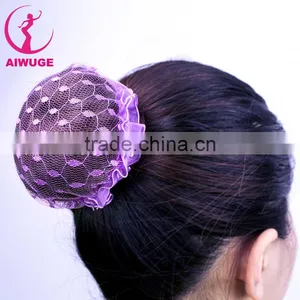 Girls Solid Black Hair Clip Snood Net Decorative Headwear Ballet Dance Hairnet For Bun thumbnail-1