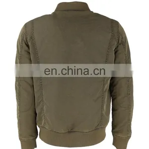 Unisex Nylon Washed Bomber Jacket,custom Wholesale Bomber Jacket thumbnail-3