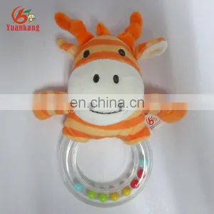 Giraffe Catoon Animal Shaped Hand Bell Plush Baby Ring Rattles Toys thumbnail-1