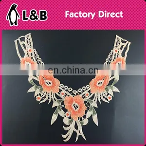 B-018 Colorful Collar Tshirt Design Simple Lace Saree Blouse Back Neck Designs Embroidery Neck Lace thumbnail-2