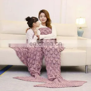 Different Color Wholesale Pink Mermaid Tail Blanket thumbnail-5