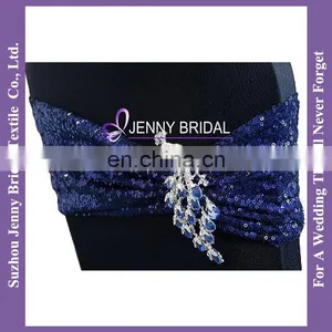 SH050G Bow Tie Size Ribbon Sequin Bow for Chair Sequin Chair Band thumbnail-3