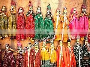 5 Pair of Rajasthani Indian Puppets Home Decorative Decor Marionettes Kathputli INDIAN DOLL COUPLE HOME DECOR VINTAGE Wholesale thumbnail-1