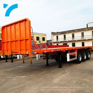 New Arrival 2/3/4 Axles 40ft Flatbed Truck Semi-trailer Container Flatbed Trailer Low Bed Truck Trailer thumbnail-1
