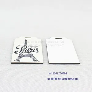 Heat Transfer Cute Suitcase Wooden Luggage Tags Flower Design ID Holder Identifier Luggage Label Gift thumbnail-1