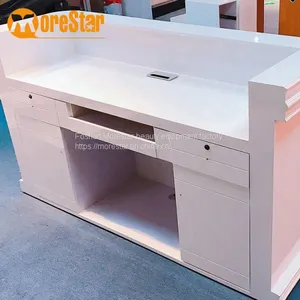 Modern Beauty Design Small White Glss Reception Desk in Office thumbnail-2