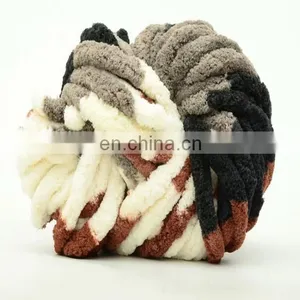 MIX COLOR Knit Vegan Yarn 100% Polyester Chenille Yarn Super Chunky Velvet Big Crochet Yarn thumbnail-6