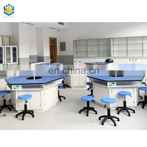 University Classroom Lab Table Science Lab Work Table Chemistry Laboratory Work Bench Hexagon Table thumbnail-3
