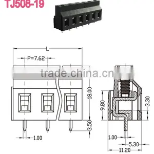 LED Screw Terminal Block 5-Pin Power Splitter Brass Terminal Block Connectors thumbnail-2