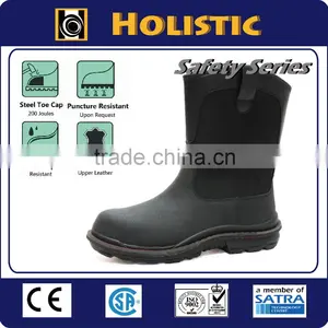 High Quality Rubber Sole Factory Leather Firefighter Boots thumbnail-1