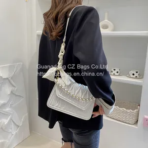 Mini Fragrant Wind Pleated Armpit Bag Women's Bag 2021 New Ringbone Chain Bag Fashion One Shoulder Hand-held Crossbody Bag thumbnail-2