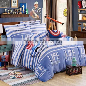 Hot Sale Home Use Cheap Stripe Print Cartoon Flannel Warm Thick Duvet Cover Sets thumbnail-1
