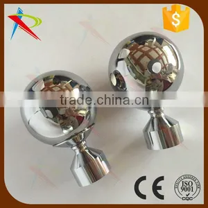 Metals Shiny Chrome BALL FINIALS for Curtain ROD Draperies With 6 Holes thumbnail-2