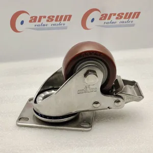 Medium Duty Stainless Steel Casters SS304 Stainless Steel 2.5/3/3.5/4/5/6 Inch PU/PA/TPR/PP Industrial Caster Wheels thumbnail-5