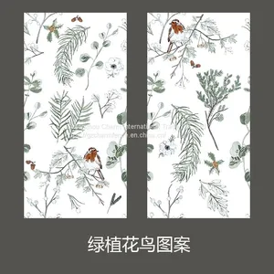 Nordic Soft Light Plant Flower Pattern Wall Tile 400 × 800 Dining Room Bathroom Living Room Wall Tiles thumbnail-5