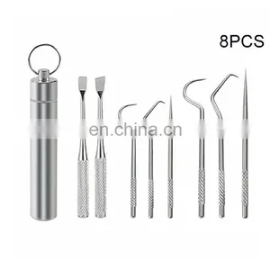 Amazon Reusable Metal Toothpicks Suits Portable Stainless Steel Toothpicks Pocket Set With Holder thumbnail-5