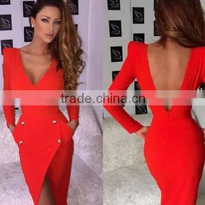 Spring Casual Dress Womans Fashion Dress Long Sleeves Evening Dress thumbnail-2