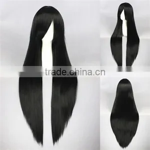High Quality 100cm Long Black Hair Wig Straight Final Fantasy Anime Cosplay Wig thumbnail-2