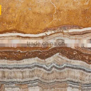 High Quality Polished Brown Tiger Onyx Marble Indoor Decorative Stone thumbnail-4