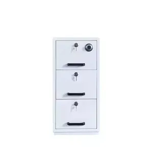 2 3 4 Drawers Steel Fireproof Safe Cabinet Vertical Steel Filing Cabinet thumbnail-2