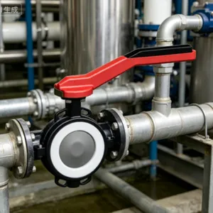Wafer Butterfly Valve Metal PFA Lined Stainless Steel Disc Industrial Water Treatment Valve thumbnail-4