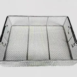 Stainless Steel Wire Basket, 1.0mm Wire, 4mm x 4mm Mesh, SUS304, 0.2m³ Volume, Stackable Design thumbnail-1