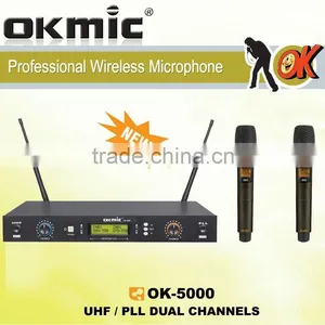 OK-5000 Dual Channels/UHF PLL 32/99 Channels UHFmicrophone thumbnail-1