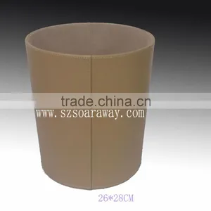 Home and Office Use Faux Leather pu Round Innovative Waste Bin Factory thumbnail-6