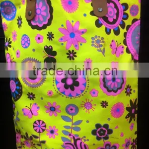 Best Selling Print Daisy Neon Canvas Tote Bags thumbnail-1