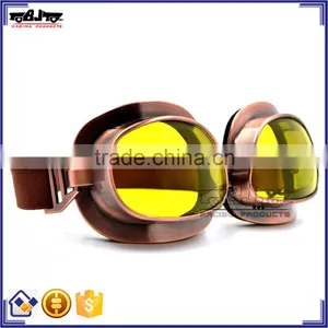 BJ-GT-013 Fashionable Popular Copper Yellow Lens Motorcycle Googles Glasses for Harley thumbnail-2