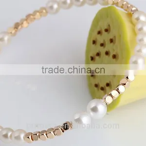 New Women Pearl Bangles Rose Gold Plated Charm Bracelets Fashion Jewelry thumbnail-4