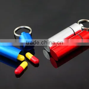 FDA Standard Customized Size Metal Mini Pill Holder Keychain thumbnail-3
