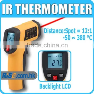 12:1 Pyrometer -50~380 C -58~716 F Non-contact IR Laser Infrared Thermometer thumbnail-1