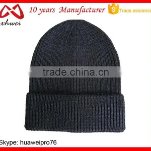 Plain Warm Men's Knit Hat Custom OEM Knit Acrylic Beanie Winter thumbnail-5