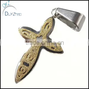 Fashion Stainless Steel Two-tone Cross Pendent thumbnail-1