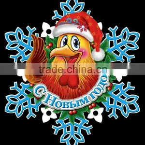 Rooster Year High Quality New Products Wholesale Christmas Paper Wall Stickers thumbnail-2