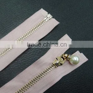 5# Metal Open End Zipper With Pearl Pull for Jacket ,auto Lock Custom Zipper thumbnail-2