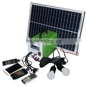 Price Portable Home Mini Project 10W Poly Panel 7ah 12V Solar Led Kit Solar Home Mini Project With FM, MP3 thumbnail-1