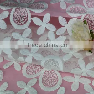 Top Quality Dress Flower Pattern Embroidery Cotton Lace Embroidery Fabric thumbnail-4