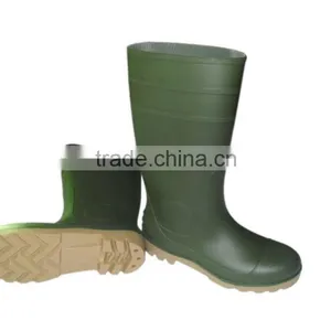 Green PVC Rain Boots With Steel Toe thumbnail-1