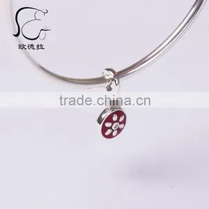 2014 New Enamel Crystal Silver Charms Bracelet Wholesale thumbnail-3