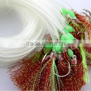 The New 2016 Japan Fishing Hooks 25pcs/1 Bag Longline Traces Flasher Tubing Hook 50cm Fishhook Lure Hook for Fishing thumbnail-4