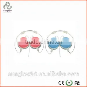 Blue Over The Ear Wired Stereo Headphones With Microphone , CE Approve thumbnail-1