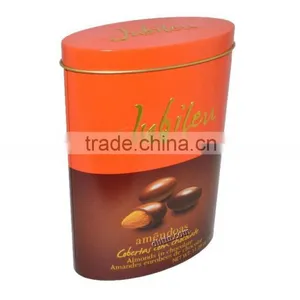 Oval Chocolate Tin, Oval Chocolate Box, Oval Metal Box thumbnail-1