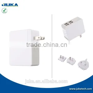 4 Port Usb Travel Charger With Exchangeable Plugs thumbnail-1