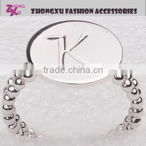 Custom New Womens Silver Plated Promotion Letter K Ring thumbnail-1