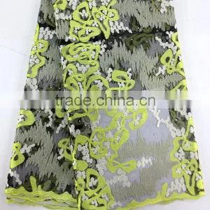 Wholesale Guangzhou Tulle Lace Fabric/New Lace Dress Fabric/High Quality Cord Lace Fabric thumbnail-3