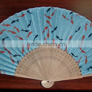 Trational Hand Fan Bamboo Handle With Your Logo thumbnail-2