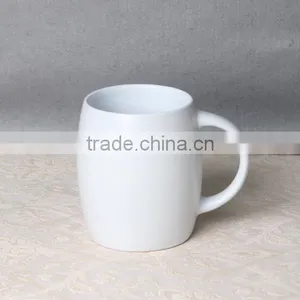 China Manufucture Unique Ceramic Beer White Mug Wholesale thumbnail-2