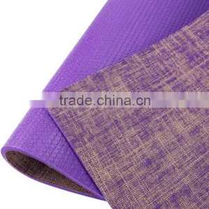 Natural Jute/Eco PVC Premium Yoga Mat With Carry Strap Eco-friendly Dual Sided Non Slip Eercise Yoga Mat Pilate Mat Workout Mat thumbnail-3